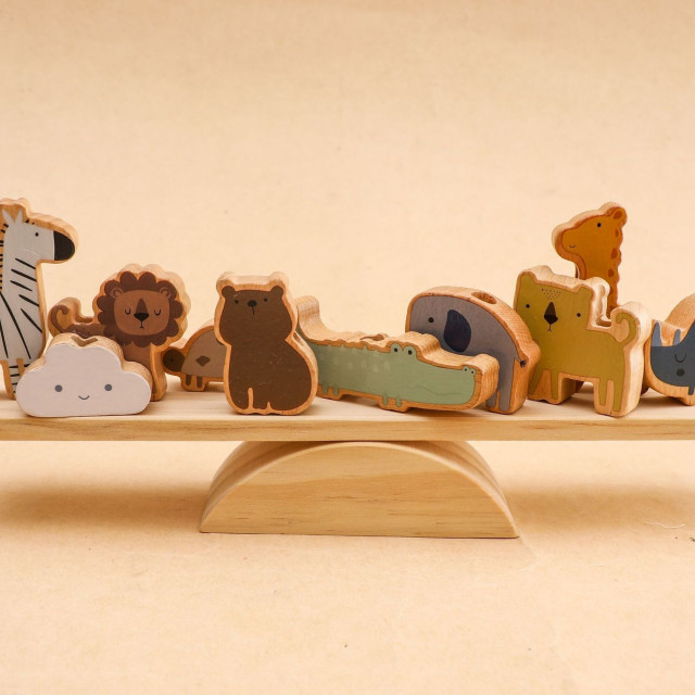 【預購】木質兩用蹺蹺板動物玩具