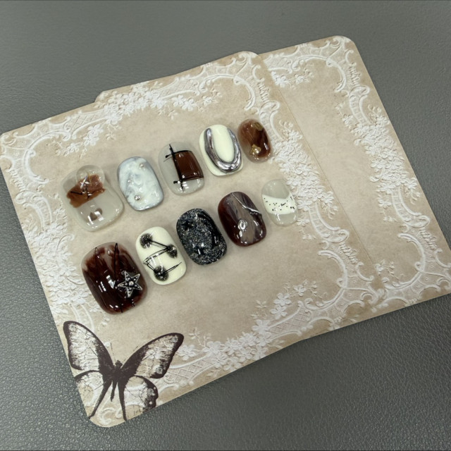 【預購包材】復古蝴蝶甲片底卡/20張