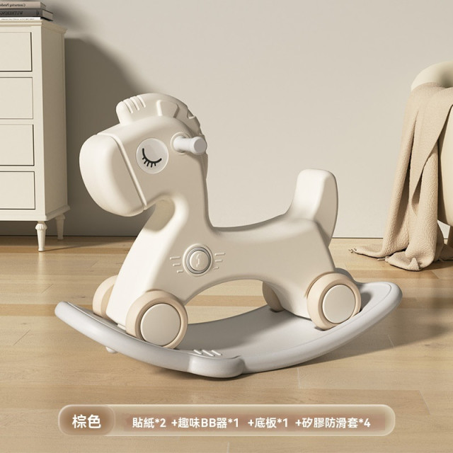 【預購】兒童防摔小木馬溜溜車二合一