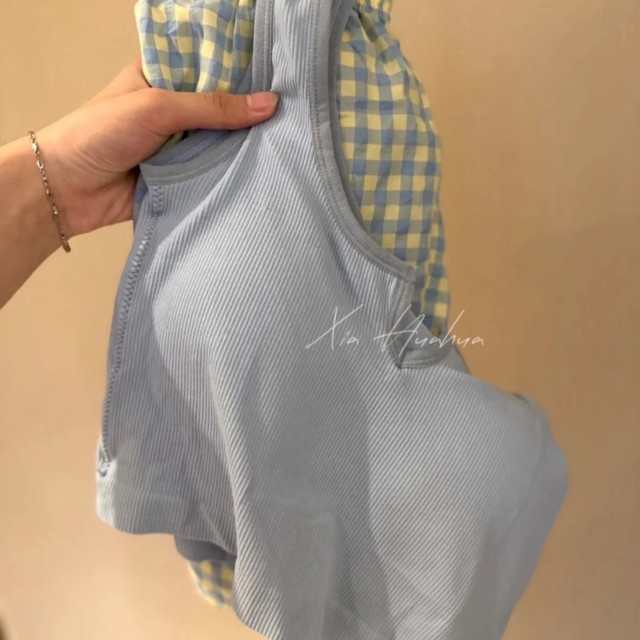 【預購】小碎花帶胸墊無袖短褲家居服(5色)