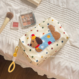 【預購】波點小狗大容量化妝包