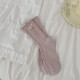 【預購】芭蕾風純色日系蝴蝶結中筒襪2入/組