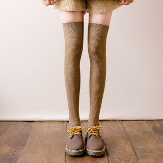 【預購】ins日系雙針過膝長襪純色2入/組