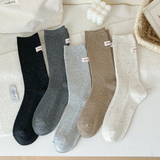【預購】秋冬季美拉德堆堆襪中筒(5色/組)