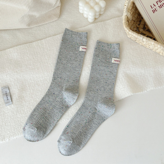 【預購】秋冬季美拉德堆堆襪中筒(5色/組)