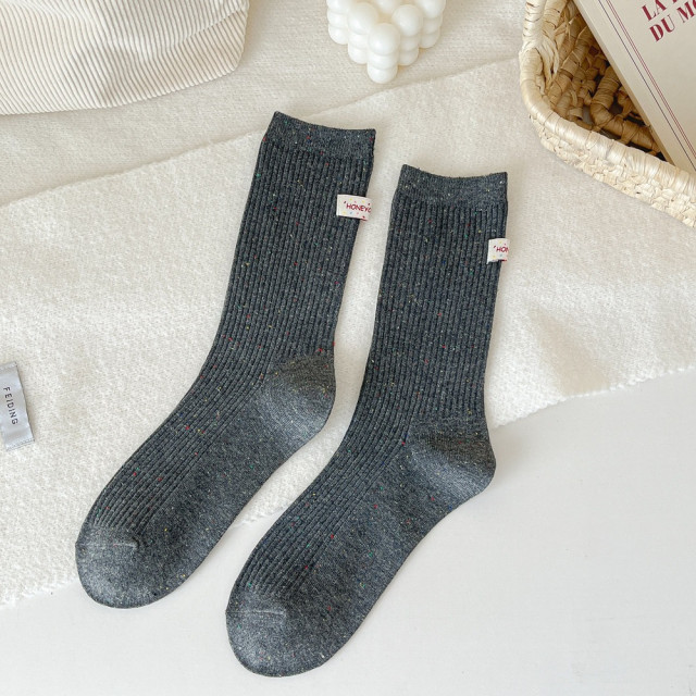 【預購】秋冬季美拉德堆堆襪中筒(5色/組)