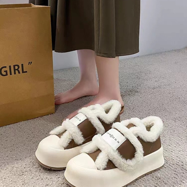 【預購】厚底加絨羊羔毛增高雪靴(3色)