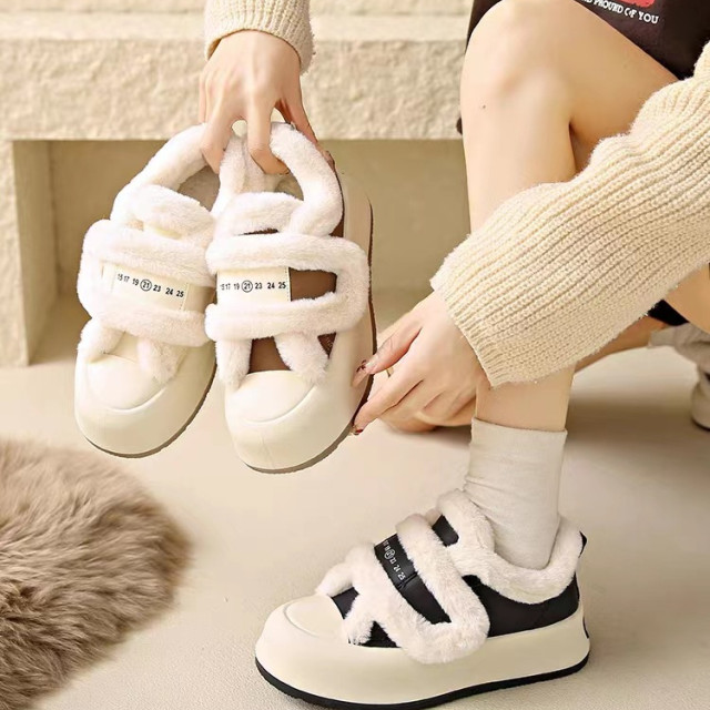 【預購】厚底加絨羊羔毛增高雪靴(3色)