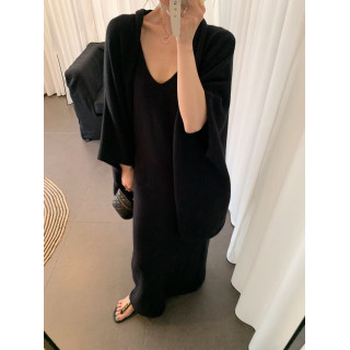 【預購】法式慵懶風針織披肩吊帶裙兩件套