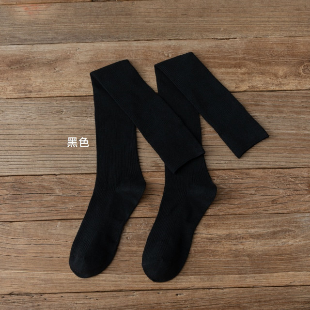 【預購】ins日系雙針過膝長襪純色2入/組