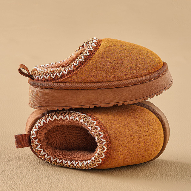 【預購】民族風兒童厚棉半拖(3色)