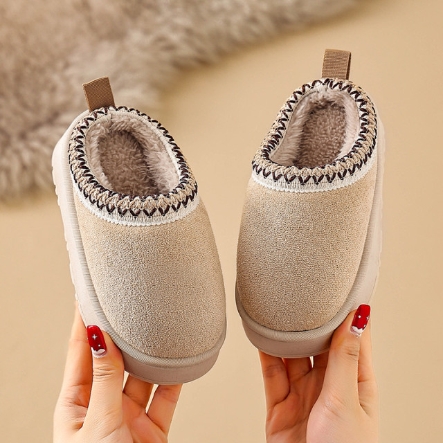 【預購】民族風兒童厚棉半拖(3色)