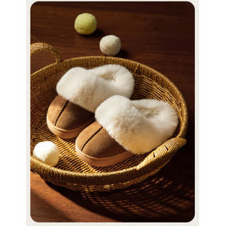 【預購】寶寶毛毛加絨半拖(3色)