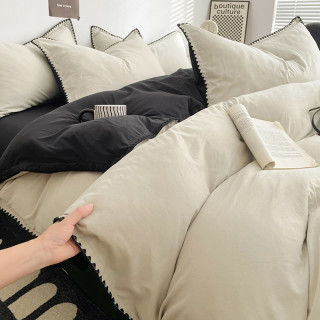 【預購】輕奢貝殼邊水洗棉四件套