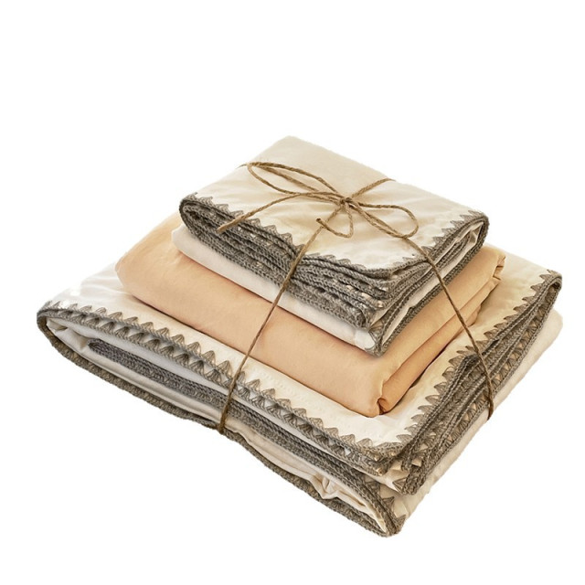 【預購】輕奢貝殼邊水洗棉四件套