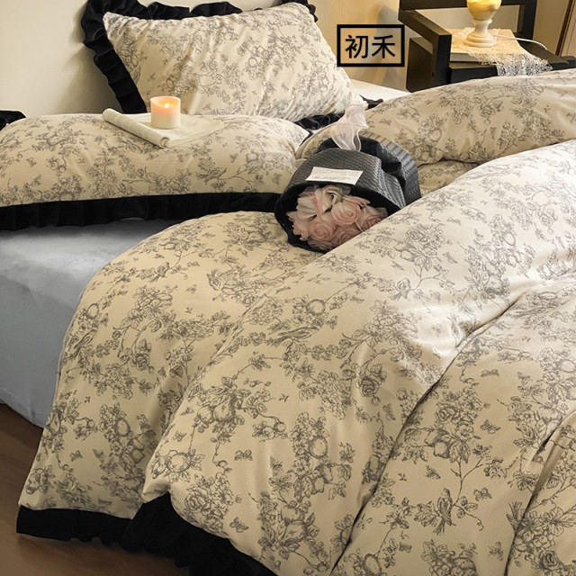 【預購】ins法式燈芯絨加厚加絨四件套 (4款)