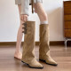 【預購】洋氣尖頭內增高顯瘦褲管靴