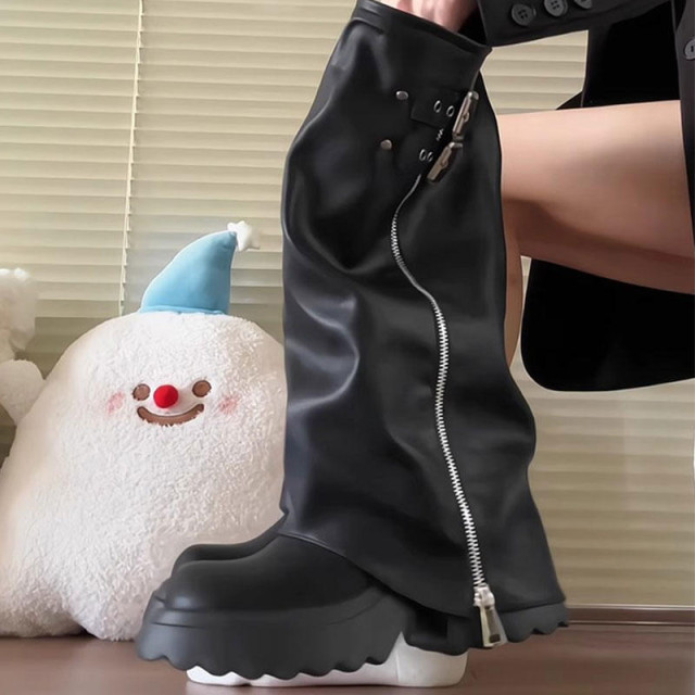 【預購】厚底增高辣妹大頭褲型靴