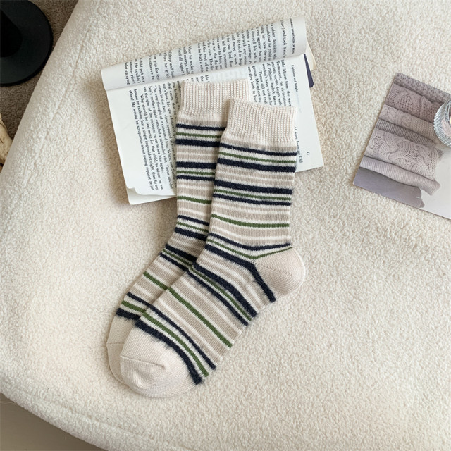 【預購】仿貂絨秋冬保暖中筒襪(5入組)