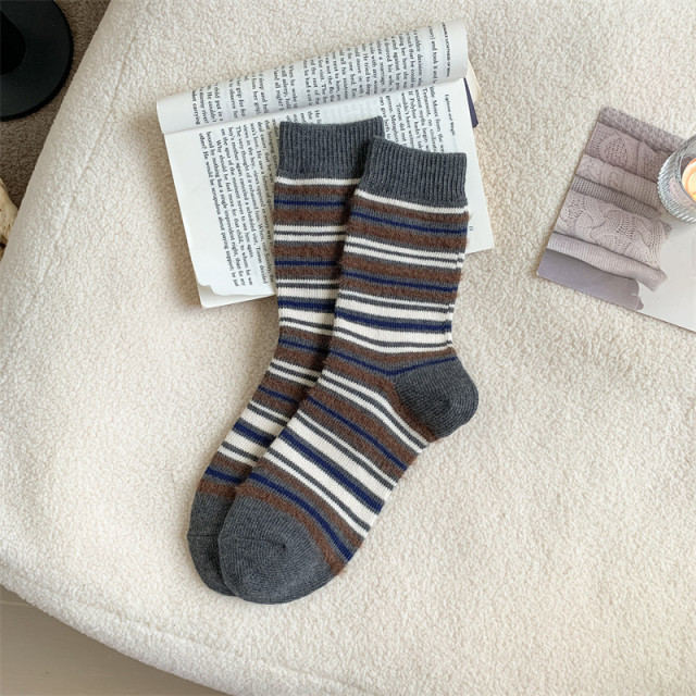 【預購】仿貂絨秋冬保暖中筒襪(5入組)