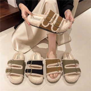 【預購】日系氣質感羔毛拖鞋(3色)