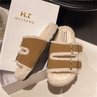 【預購】日系氣質感羔毛拖鞋(3色)