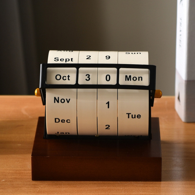 【預購】質感轉輪萬年曆-英文版