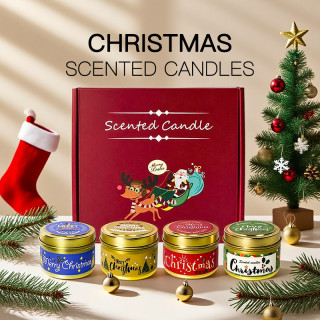 【預購】聖誕節日鐵罐香燭4入禮盒
