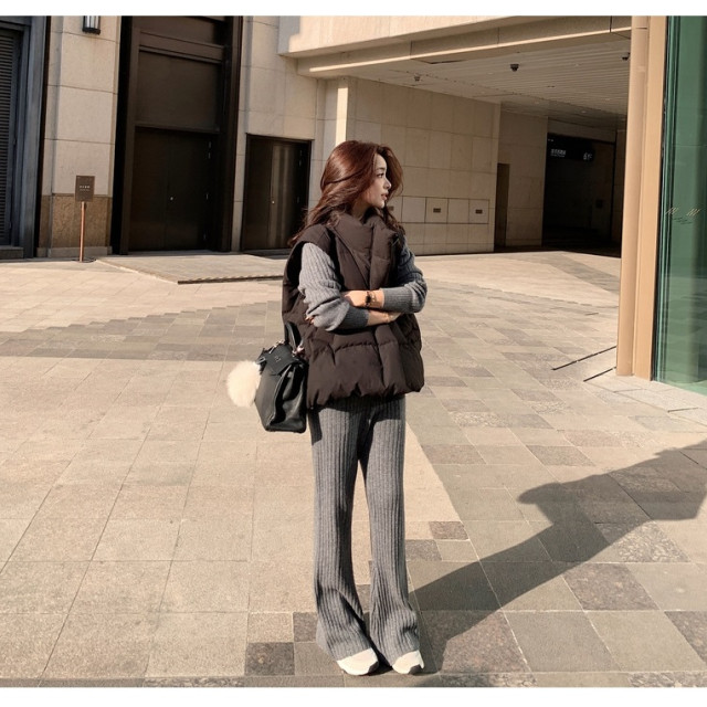 【預購】立領寬鬆羽絨棉背心(3色)