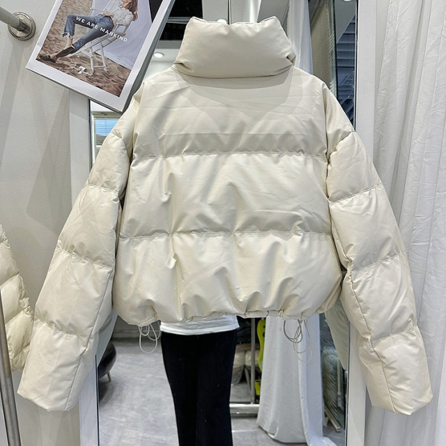 【預購】PU皮羽絨棉外套 (四色)