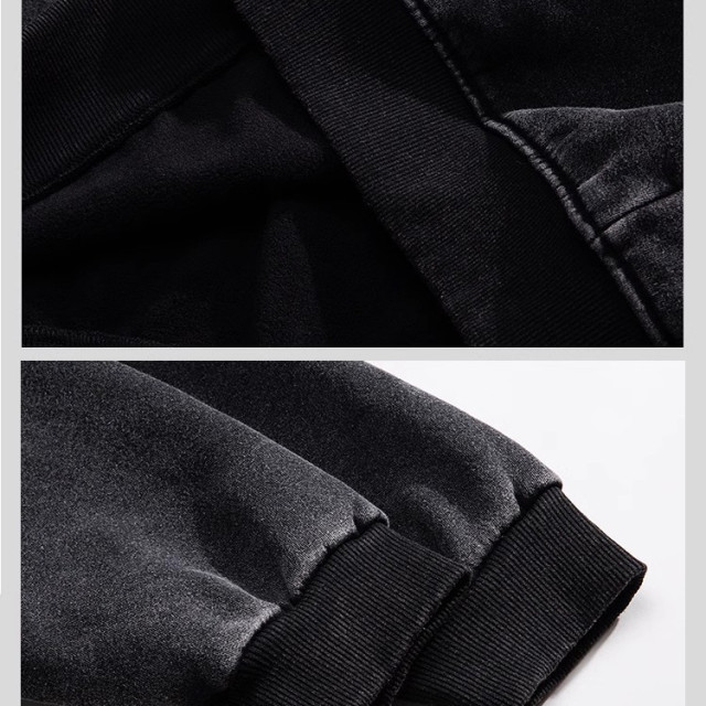 【預購】圓領復古純棉加絨水洗衛衣