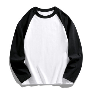 【預購】黑白拼接袖棉T