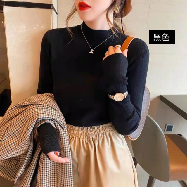 【預購】羊毛針織半高領打底衫