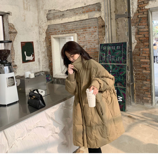【預購】韓版慵懶風羽絨棉中長板外套