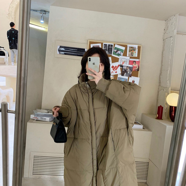 【預購】韓版慵懶風羽絨棉中長板外套