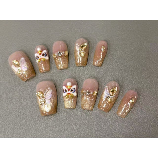 【預購】燙金醒獅手工穿戴甲