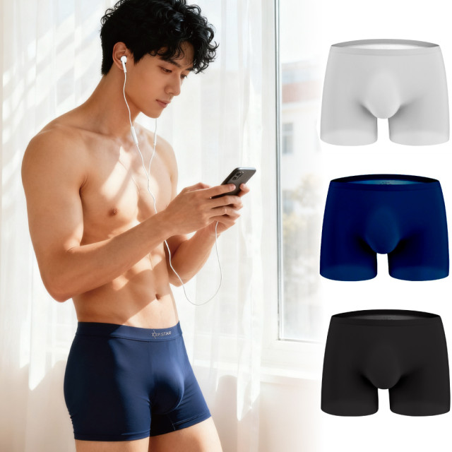 P .STAR 男用內褲-零著感系列-3D超薄冰絲褲/超薄螺紋冰絲褲/透氣無縫褲-任選10組優惠