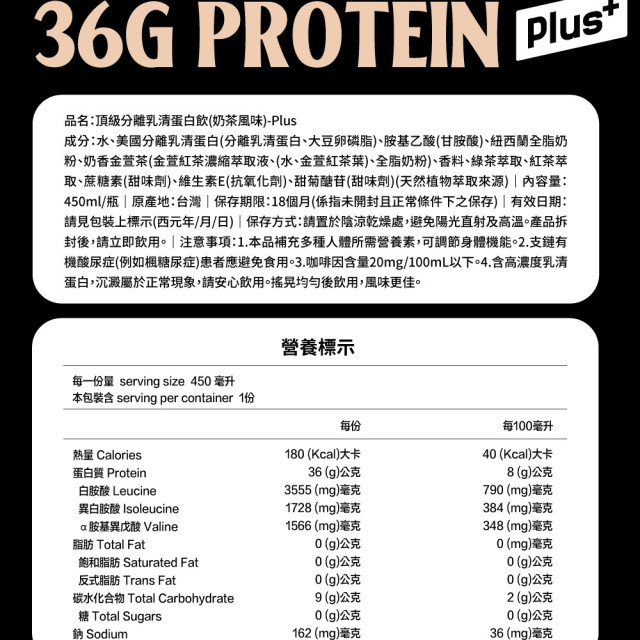 【 預購 】【箱購】【36G蛋白質Plus+】Super X - 頂級分離乳清蛋白飲 24瓶/箱 (450ml/瓶)