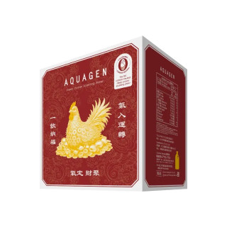 【大江生活】AQUAGEN海洋深層氣泡飲/氣泡水330mlx24入-氣定財聚限定版(聚財金雞12瓶 & 金運錢母12瓶)