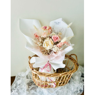 【高雄-慕光花寓】粉紅中型''永生乾燥花束