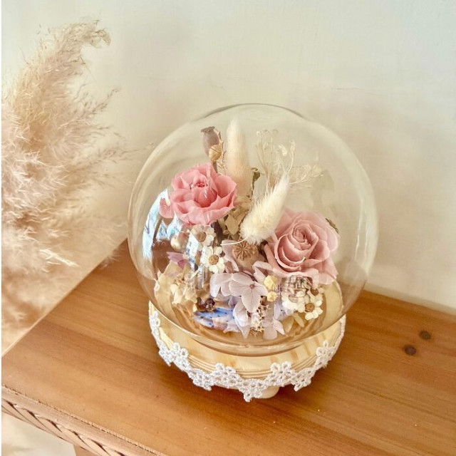 【高雄-慕光花寓】粉色系'' 永生圓型玻璃盅