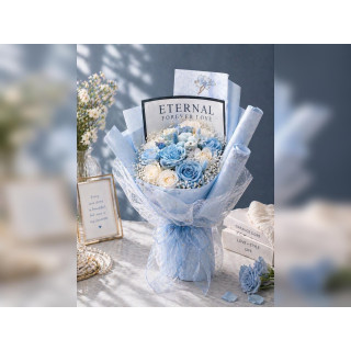 【高雄-後昌花苑】海霧藍香氛花束