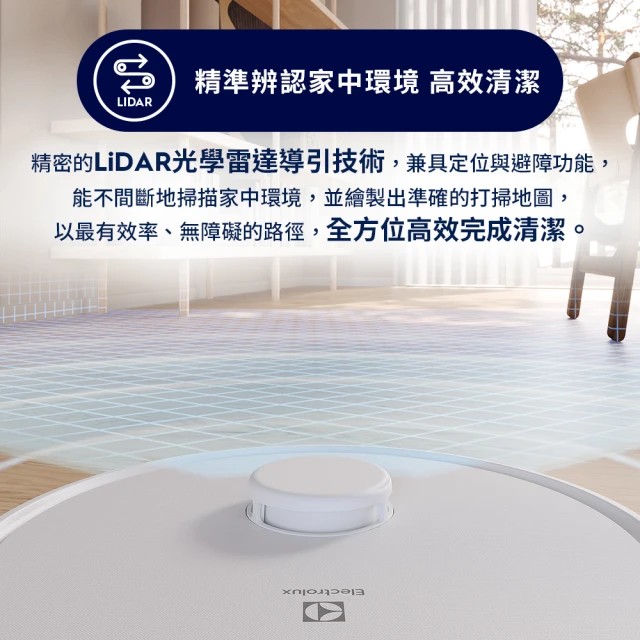 Electrolux 伊萊克斯 極適家居700 自動除塵掃拖機器人－柔霧白 (EFR71222DS)